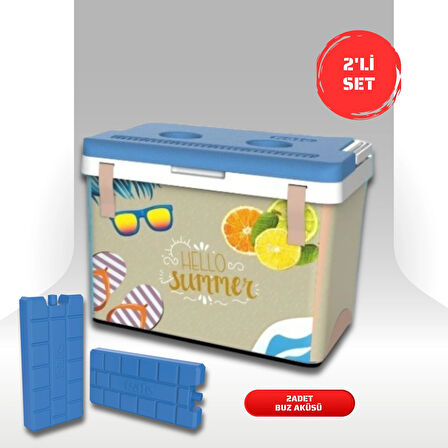 Buzluk Termos  Set-20 Lt Kumaş Buzluk Termos (1029 Cooler Box)+2 Adet K-250 Buz Aküsü 