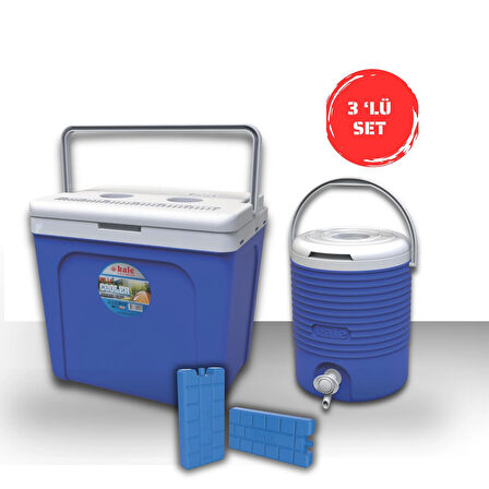 Buzluk Termos  Set-25 Lt Buzluk Termos Eps (1066 Coolerbox) +6.5 Lt Erciyes Piknik Termos (1403 Cooler Jug)+2 Adet K-250 Buz Aküsü