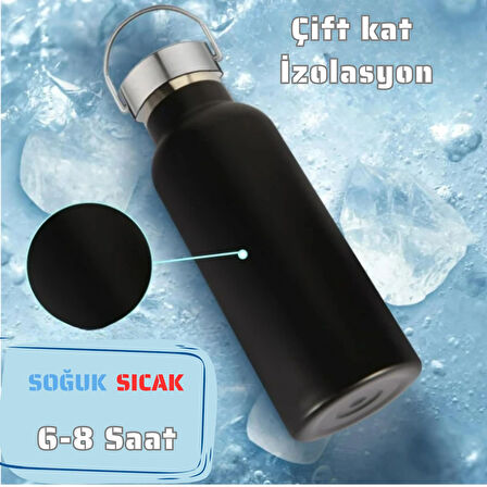 750 ml Paslanmaz Çelik Tutacaklı Termos Matara -Vakumlu Sızdırmaz 