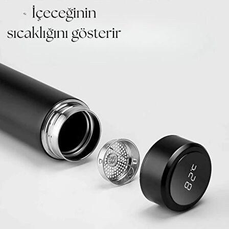 Çelik Dijital Led Sıcaklık Göstergeli Akıllı Termos Matara 400 ml