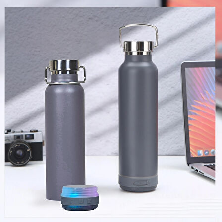 Bluetooth Hoparlörlü Paslanmaz Çelik Termos 600 ml-Çift Katmanlı 