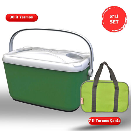 Buzluk Termos  Set-30 Lt Buzzy Buzluk Termos (1178 Cooler Box)+7 lt İzolasyonlu Çanta