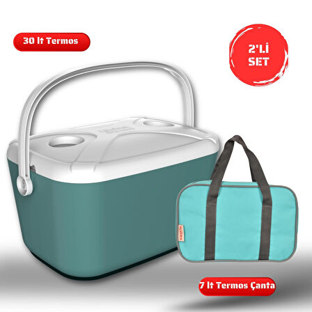 Buzluk Termos  Set-30 Lt Buzzy Buzluk Termos (1178 Cooler Box)+7 lt İzolasyonlu Çanta
