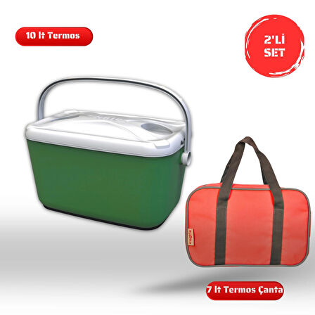 Buzluk Termos  Set-10 Lt Buzzy Buzluk Termos (1180 Cooler Box)+ 7 Lt İzolasyonlu Çanta