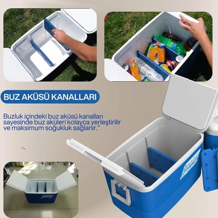 60 LT BUZLUK TERMOS ,2 ADET K-700 BUZ AKÜSÜ HEDİYE