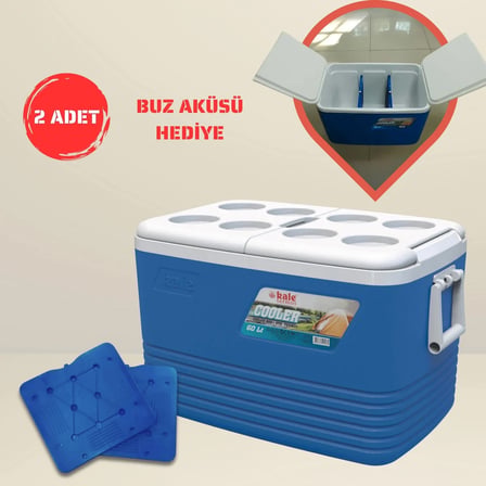 60 LT BUZLUK TERMOS ,2 ADET K-700 BUZ AKÜSÜ HEDİYE
