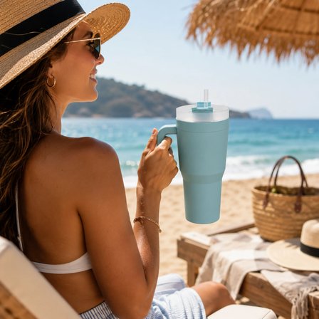 Kale Sippro Mug İç İçe Geçen 2'li Pipetli Suluk Seti 1250 ml + 750 ml