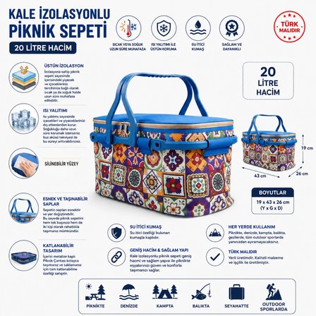 20 LT Piknik Sepeti ( 1113 Picnic Bag  )
