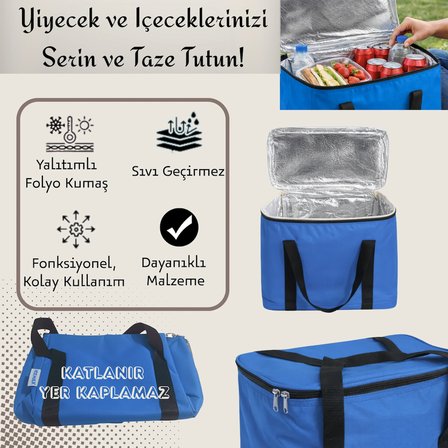 20 LT Termal Kamp ve Piknik Yemek Taşıma Çantası, Soğutucu Buzluk Çanta