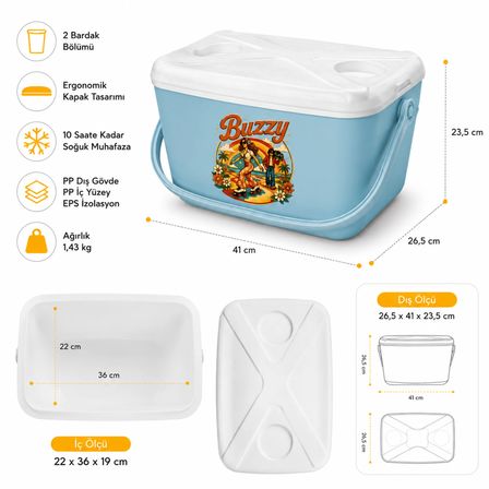 15 LT BUZZY RETRO BUZLUK TERMOS (1177 COOLER BOX)