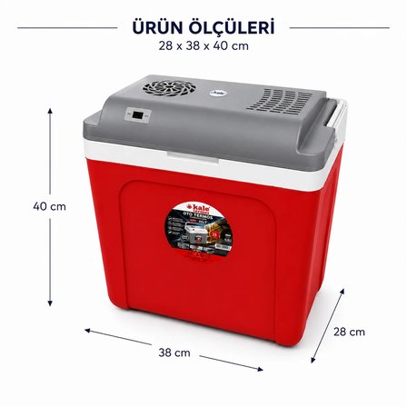 25 Litre 12v Oto Buzdolabı Termos- Portatif, Elektrikli, Oto Şarj Kablolu( 1050 Thermoelectric Cooler 12v.)