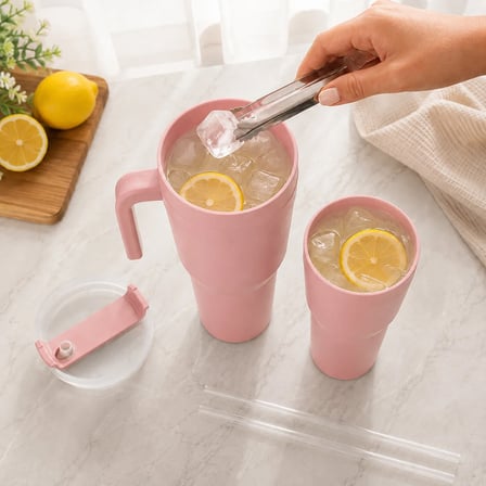 Kale Sippro Mug İç İçe Geçen 2'li Pipetli Suluk Seti 1250 ml + 750 ml