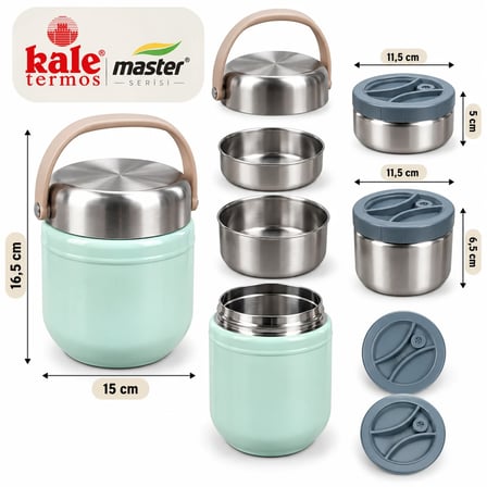 Master 1,5 L Çelik Yemek Termosu – 2 Kaplı Paslanmaz Çelik Sefer Tası, Sıcak Soğuk Yemek Taşıma Termosu