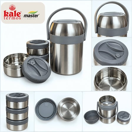 Master 1,8 L Çelik Yemek Termosu – 3 Kaplı Paslanmaz Çelik Sefer Tası, Sıcak Soğuk Yemek Taşıma Termosu