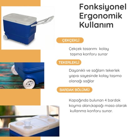 45 Lt Tekerlekli Buzluk Termos (1032 Wheled Cooler Box) 