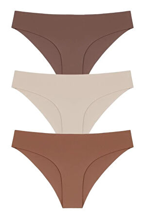Lazer Kesim Kadın Bikini Külot 3'lü Paket-3