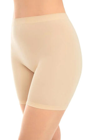 Cottonhill Premium - Kadın Ten Ultra-Rahat Seamless Yüksek Bel Uzun Paça Boxer