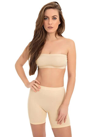 Cottonhill Premium - Kadın Ten Ultra-Rahat Seamless Yüksek Bel Uzun Paça Boxer
