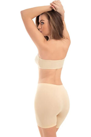 Cottonhill Premium - Kadın Ten Ultra-Rahat Seamless Yüksek Bel Uzun Paça Boxer