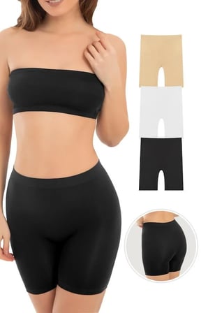 Cottonhill Premium - Kadın Ultra-Rahat Seamless Yüksek Bel Uzun Paça Boxer 3'lü Paket
