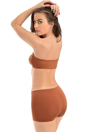 Cottonhill Premium - Kadın Kahverengi Ultra-Rahat Seamless Boxer