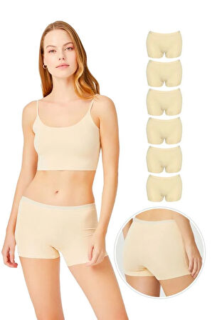 Basic Lazer Kesim Dikişsiz Kadın Boxer Külot 6'lı Paket-2