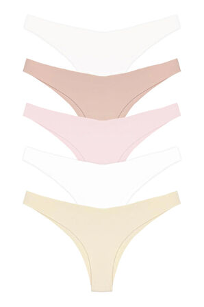 Basic İz Yapmayan Lazer Kesim Brezilya Külot 5'li Paket