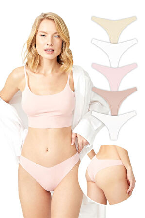 Basic İz Yapmayan Lazer Kesim Brezilya Külot 5'li Paket