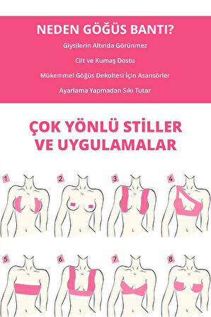 Şeffaf Göğüs Bantı Dikleştirici ve Şekillendirici Boob Tape