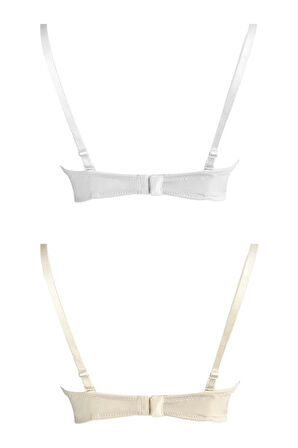 Balenli Toparlayıcı Dolgusuz Straplez Lotus Sütyen 2'li Paket-3