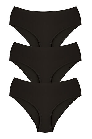 Pamuklu Yüksek Bel Toparlayıcı Kadın Bikini Külot 3'lü Paket - 2