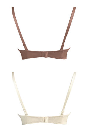 Balenli Toparlayıcı Dolgusuz Straplez Lotus Sütyen 2'li Paket-2