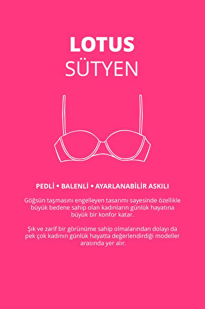 Kahverengi Balenli Toparlayıcı Dolgusuz Straplez Lotus Sütyen