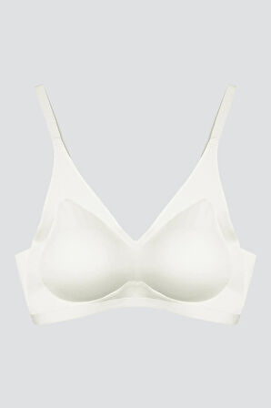 Krem Lazer Kesim Dikişsiz Sütyen Çıkarılabilir Pedli Hayalet Sütyen Agraflı Ayarlanabilir Askılı