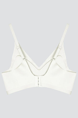 Krem Lazer Kesim Dikişsiz Sütyen Çıkarılabilir Pedli Hayalet Sütyen Agraflı Ayarlanabilir Askılı