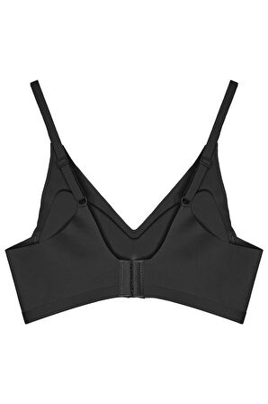 Siyah Lazer Kesim Dikişsiz Sütyen Çıkarılabilir Pedli Hayalet Sütyen Agraflı Ayarlanabilir Askılı