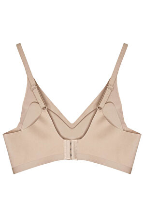 Kahverengi Lazer Kesim Dikişsiz Sütyen Çıkarılabilir Pedli Hayalet Sütyen Agraflı Ayarlanabilir Askı