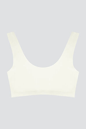 Krem Dikişsiz Lazer Kesim Sütyen Pedli Kadın Hayalet Sütyen Dalga Detaylı