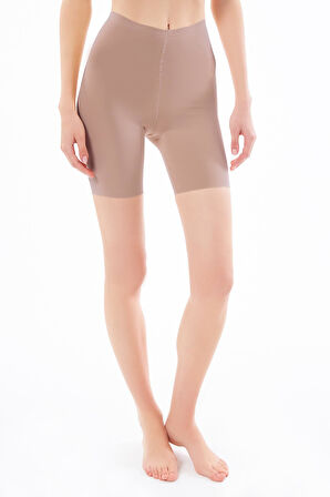 Kahverengi Yüksek Bel Toparlayıcı Lazer Kesim Kadın Korse