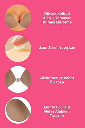 Ten Askısız Straplez Göğüs Dikleştirici Yapışkan Damla Sütyen