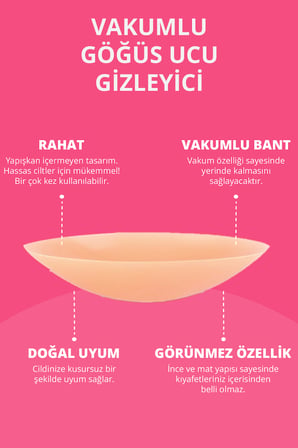 Ten Vakumlu Yapışkansız Göğüs Ucu Kapatıcı, Meme Ucu Kapatıcı 2'li Paket