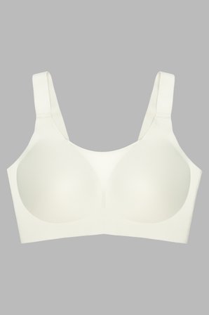 Seamless Bra - Forme | Krem Lazer Kesim Dikişsiz Toparlayıcı Büyük Tüllü Beden Kadın Sütyen