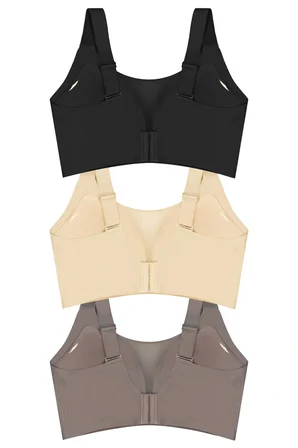 Seamless Bra - Forme | Lazer Kesim Dikişsiz Toparlayıcı Büyük Tüllü Beden Kadın Sütyen 3'lü Paket-2