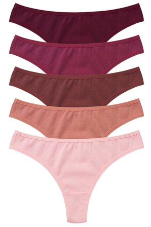 Pamuklu Basic Kadın Tanga Külot 5'li Paket-2