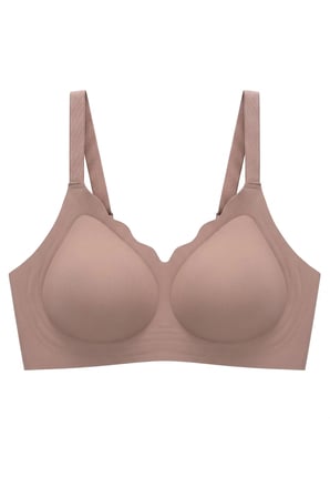 Seamless Bra - Smooth | Kahverengi Lazer Kesim Balensiz Ayarlanabilir Askılı Dikişsiz Kadın Sütyen