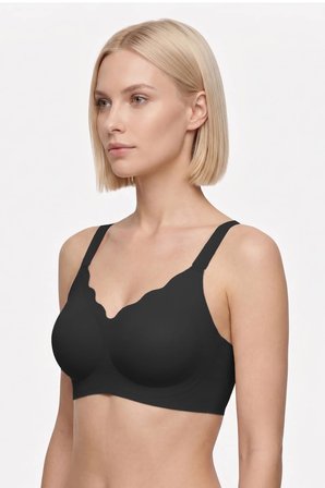 Seamless Bra - Smooth | Siyah Lazer Kesim Balensiz Ayarlanabilir Askılı Dikişsiz Kadın Sütyen