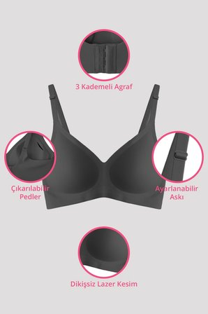 Seamless Bra - Soft | Lazer Kesim Balensiz Ayarlanabilir Askılı Dikişsiz Kadın Sütyen 2'li Paket-2