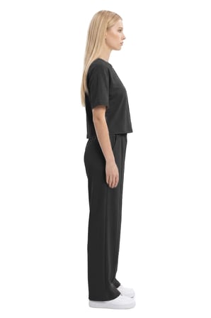 Premium - Sway Collection | Siyah Modal Nervür Dikiş Detay Kadın Eşofman Takımı