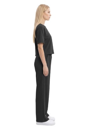 Premium - Sway Collection | Siyah Modal Nervür Dikiş Detay Kadın Eşofman Takımı