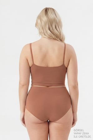 Yüksek Bel Basic Lazer Kesim Büyük Beden Kadın Bikini Külot 6'lı Paket